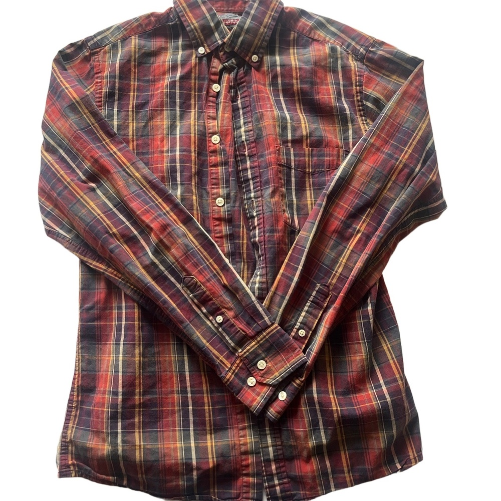 Merona Plaid Long Sleeve Button‎ Down Casual Shirt Small Petite